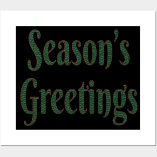 Season’s Greetings Open Lettering with Word Collage Posters and Art